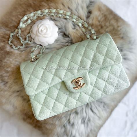 chanel mint green classic flap|chanel mini flap bags.